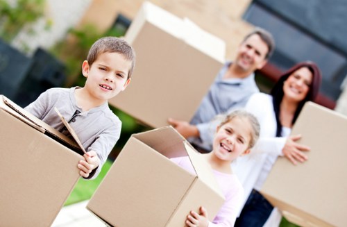 Local movers organising boxes for a flat in Harringay