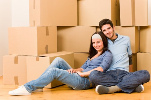 Preparing items for a moving van in Harringay