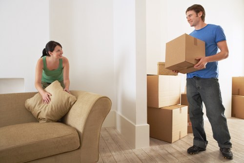Removal van and household items during a Harringay move