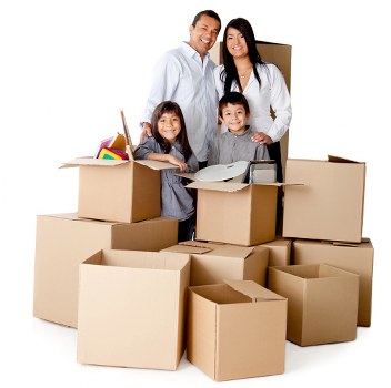 A family home move setup in Harringay with labelled boxes and furniture